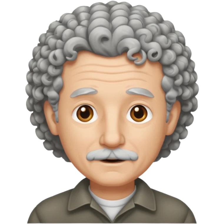 Old white man, curly hair without a beard or mustache emoji