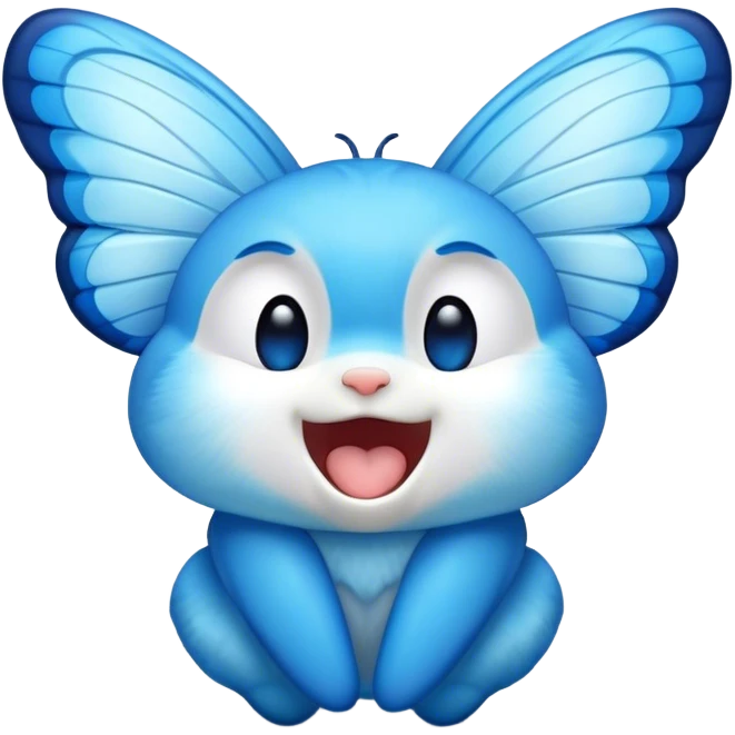 Cinematic Realistic Cute Yawning Blue Butterfly Portrait Emoji, Head tilted slightly with a dramatic, wide-open yawn, showcasing soft, downy sapphire wings with delicate, natural droop and half-closed, drowsy eyes rendered in exquisite detail, high shine, relaxed yet expressive, styled with a dash of subtle garden charm, soft glowing outline, capturing the essence of a sleepy yet affectionate blue butterfly that appears ready to rest its wings in quiet, enchanted slumber! emoji