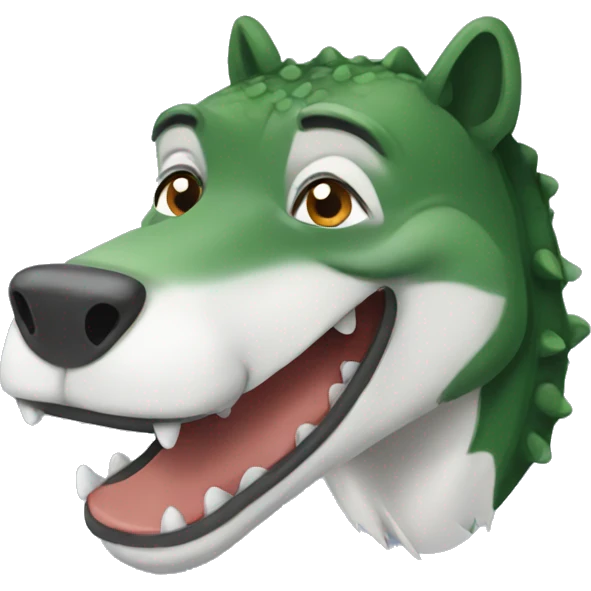 alligator with husky emoji