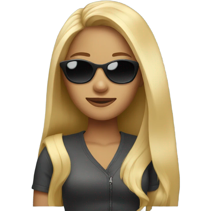 long blonde haired girl with sunglasses emoji