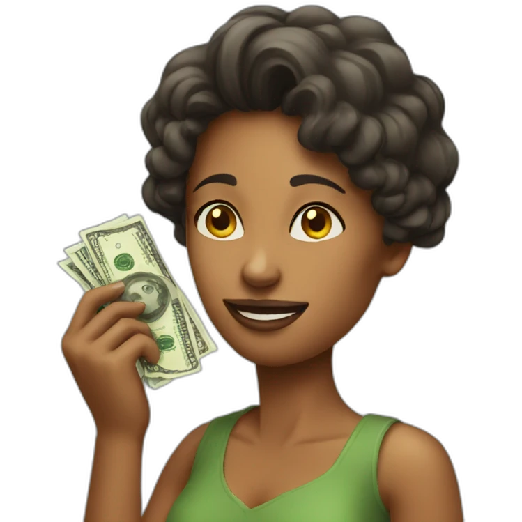 woman givingng money emoji