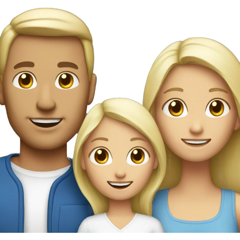 Create Family. Mother (blond), father, 2 blond Girls  emoji