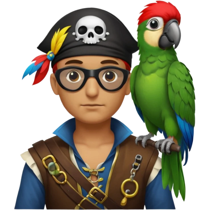 pirate and parrot emoji