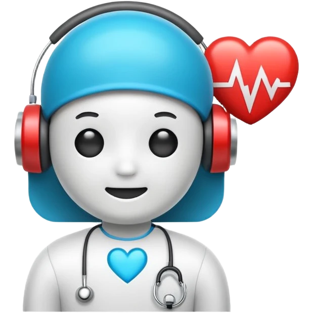 Medical chatbot logo emoji, speech bubble + heartbeat, minimal, friendly, professional emoji