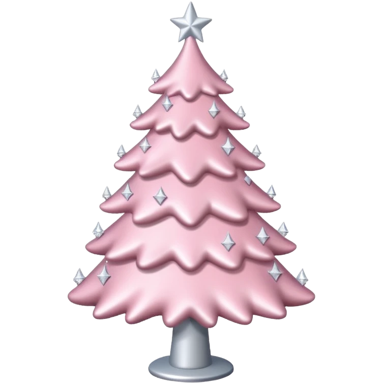 A light pink Christmas tree with white shimmering small stars all over it emoji