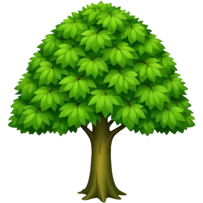 A green tree emoji, lush and leafy, simple and cheerful. emoji