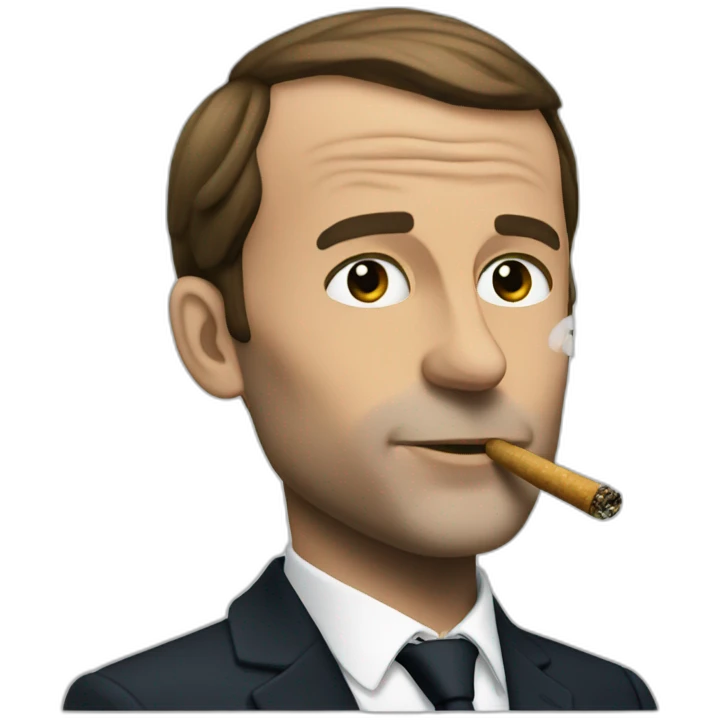 Macron smoking weed emoji