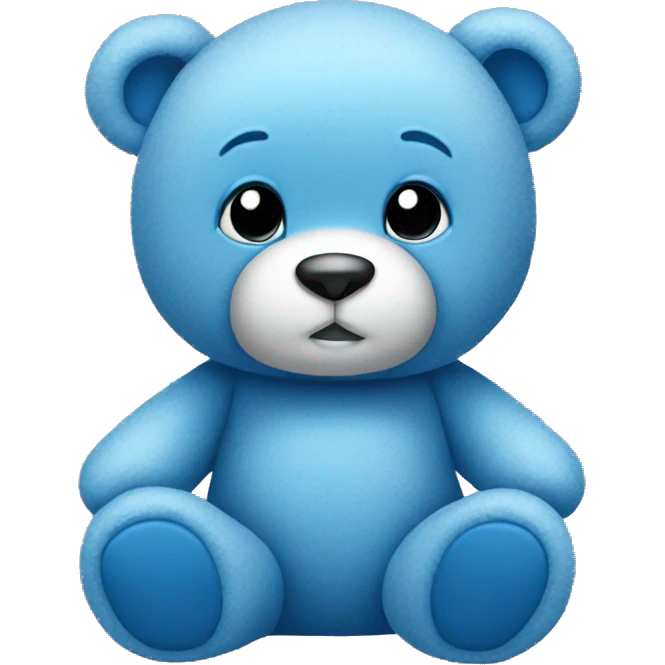 Create blue teddy bear in sitting pose emoji