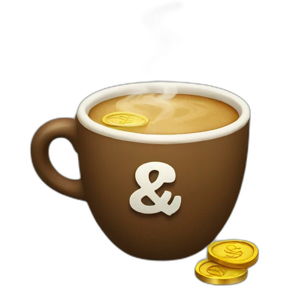 Coffee with money emoji