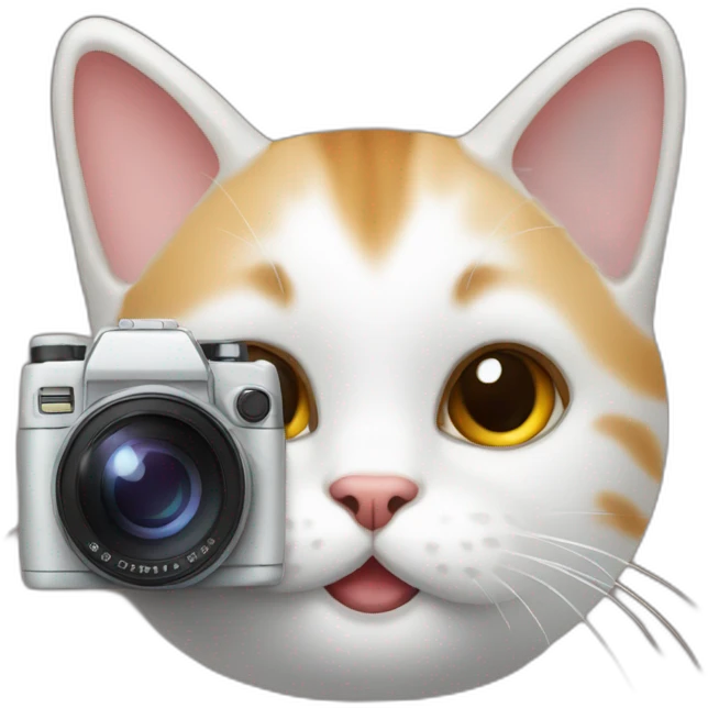 cute cat with camera emoji