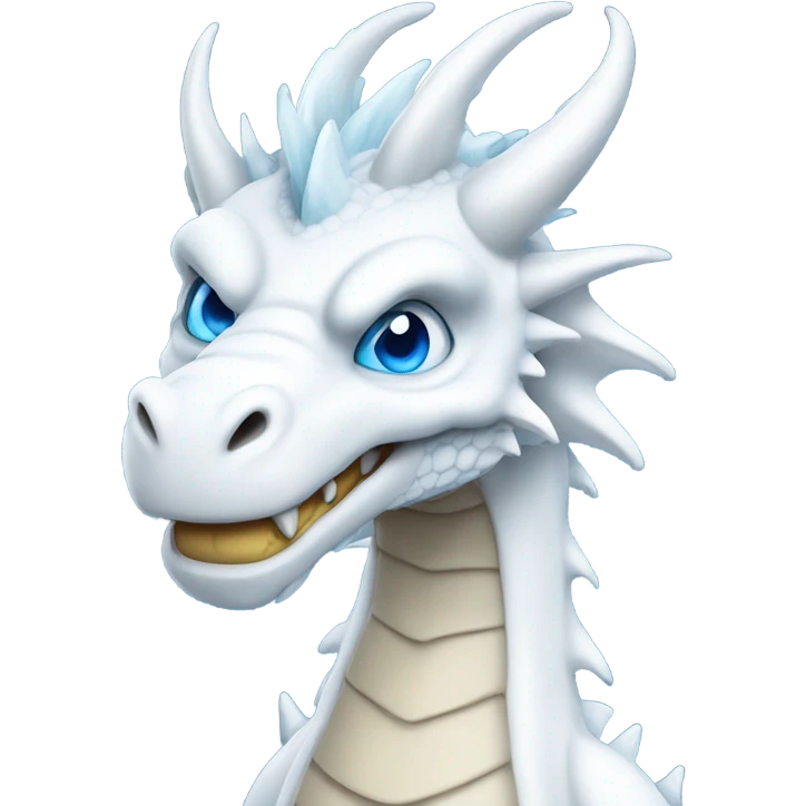 White Dragon with a Blue eyes full body emoji