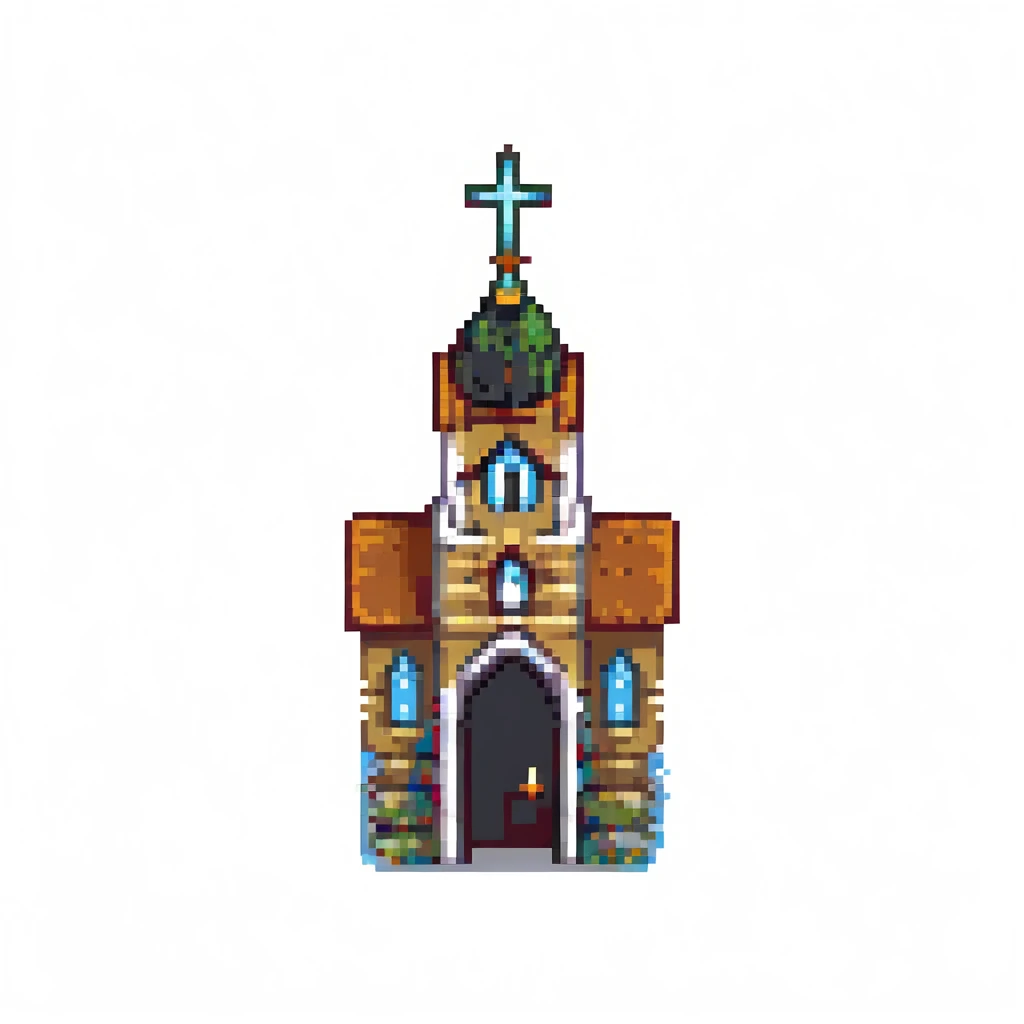 church icon, pixel art style emoji