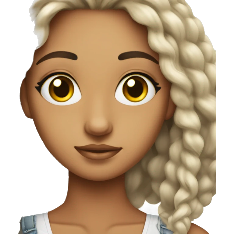 Pretty sāmoan girl with lash extensions on emoji