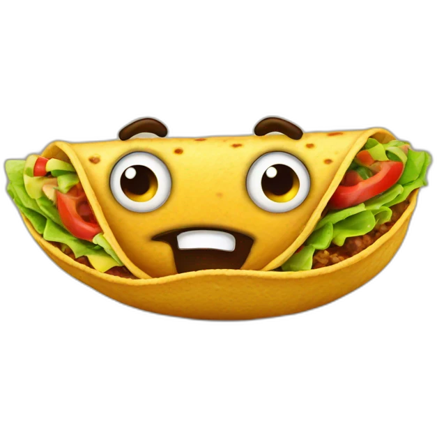 Terrifying Mexican taco emoji