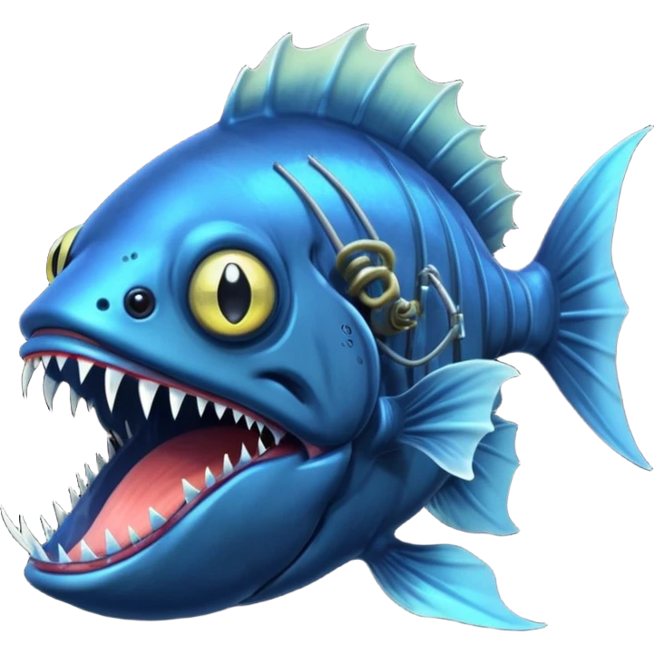 Angler Fish – Large mouth with sharp teeth and light lure emoji
