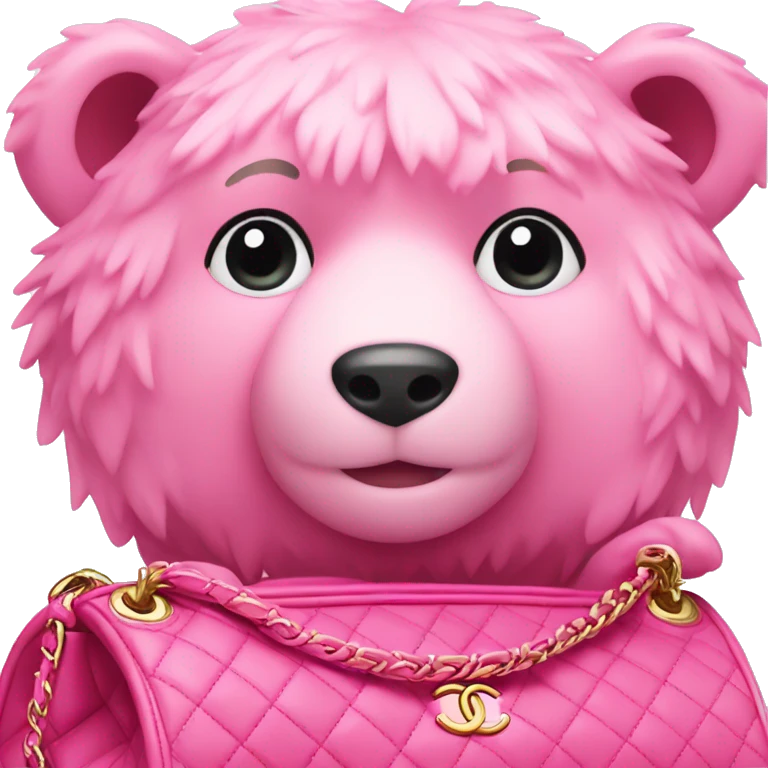 pink bear in chanel bag  emoji