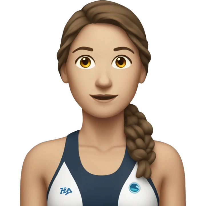 Swimming coach, woman with medium-length brown hair emoji
