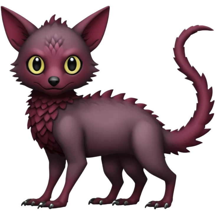 black Trico-hybrid-creature dark burgundy (full body) emoji
