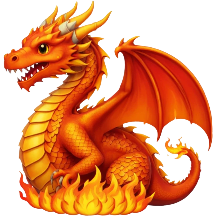 um dragão pegando fogo emoji