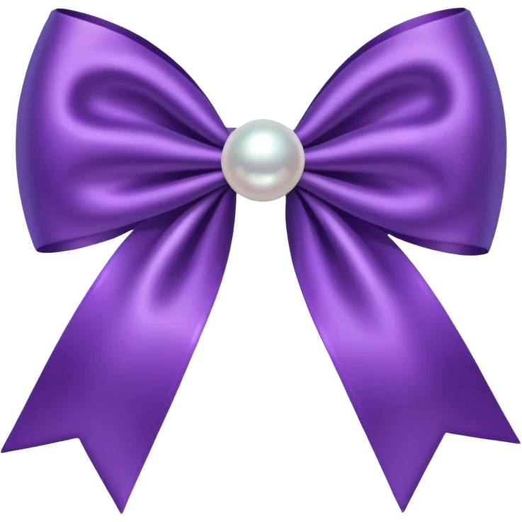 Purple bow with pearl emoji