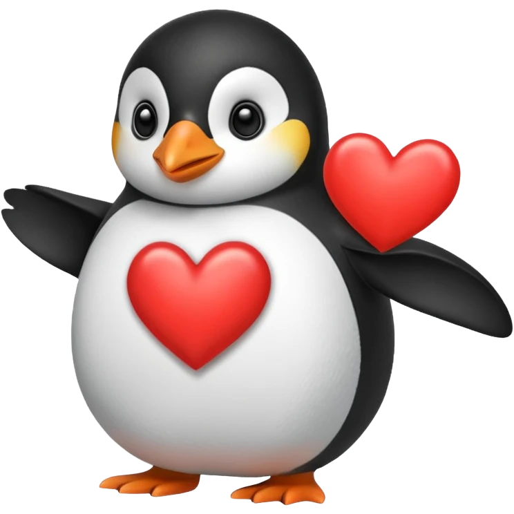 Penguin handing their heart away emoji