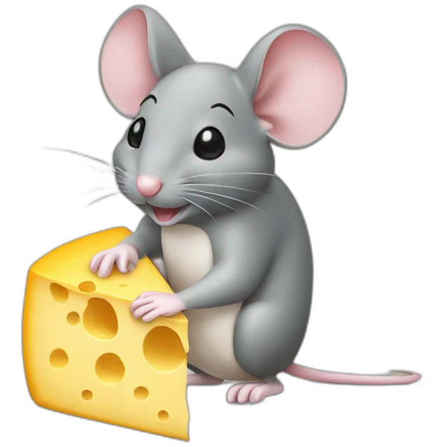 Mouse eating cheese emoji