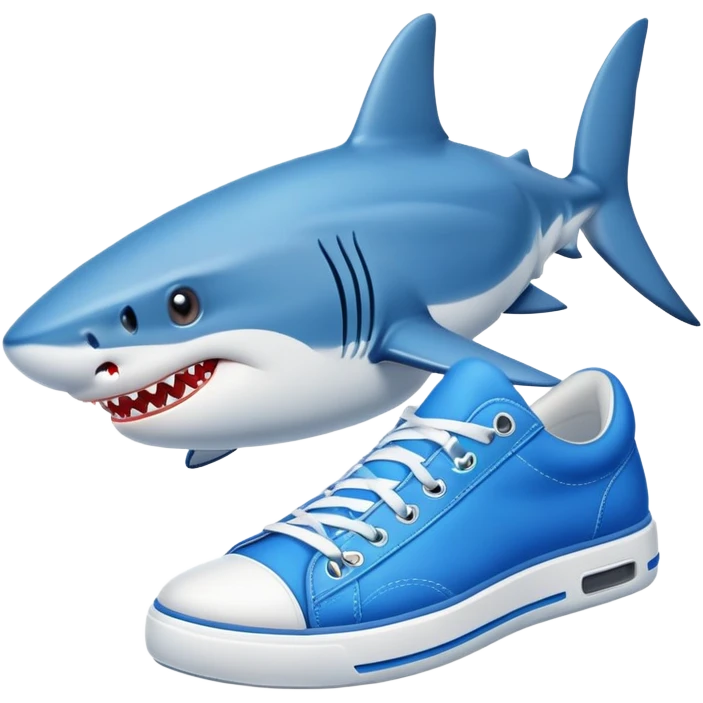 Shark with blue sneakers  emoji