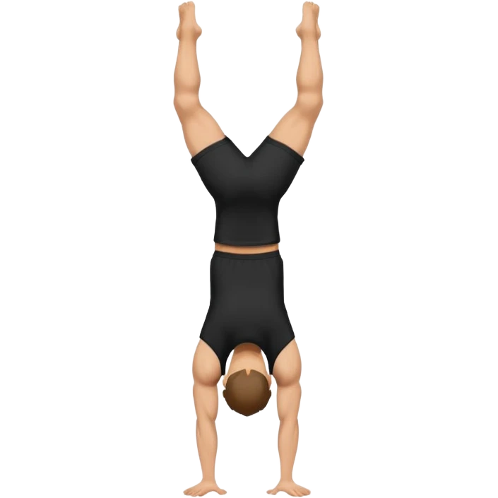 black shorts and t shirt white man one hand handstand emoji