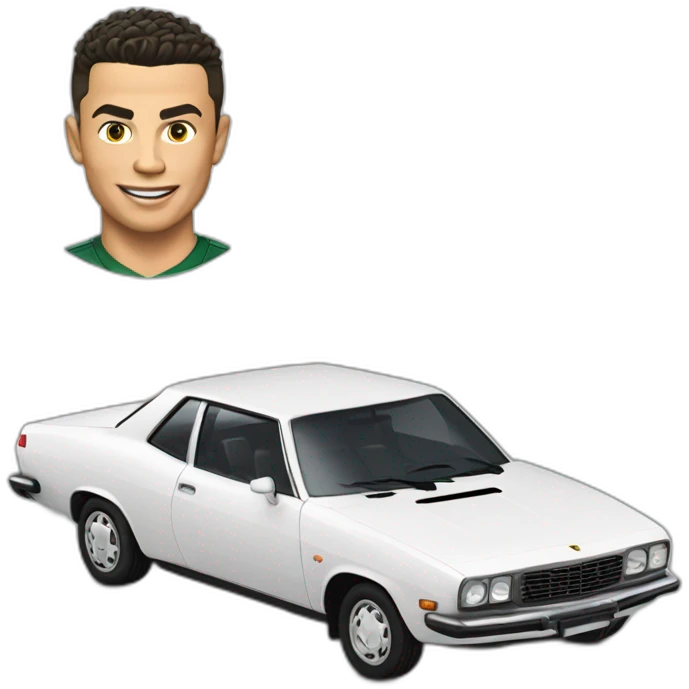 Ronaldo sur une voiture emoji