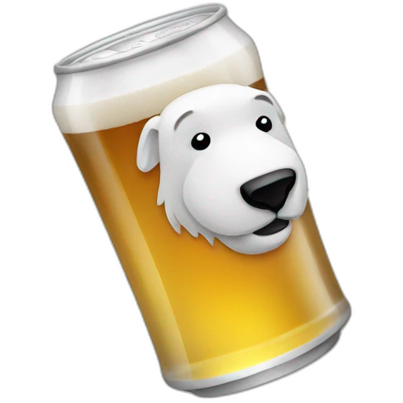 Polar beer drinking beer emoji