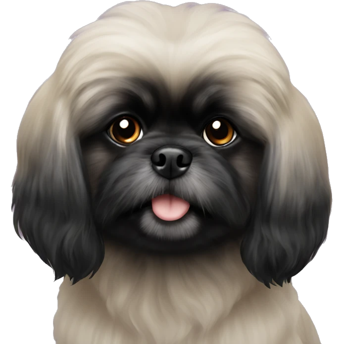 Pekingese poodle black emoji