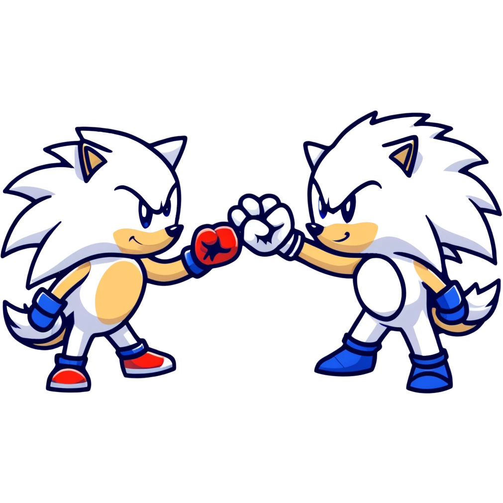 Sonic the Hedgehog and Silver the Hedgehog fist bumping emoji