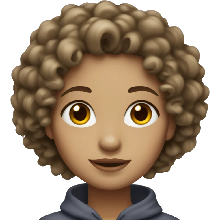 Avatar woman, white skin, curly hair} emoji