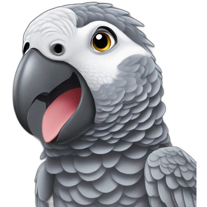 African grey parrot singing emoji
