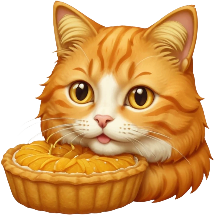a cat eating kunafa emoji