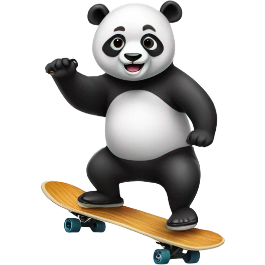 Panda riding skateboard  emoji
