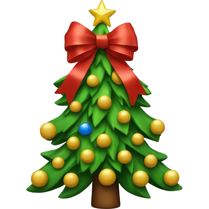 Christmas tree with a bow on top emoji