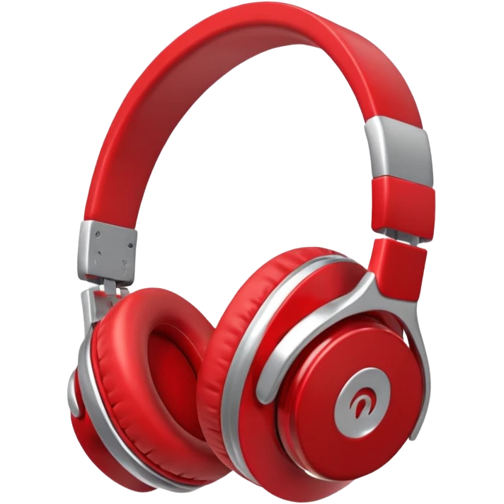 red and silver headphones emoji