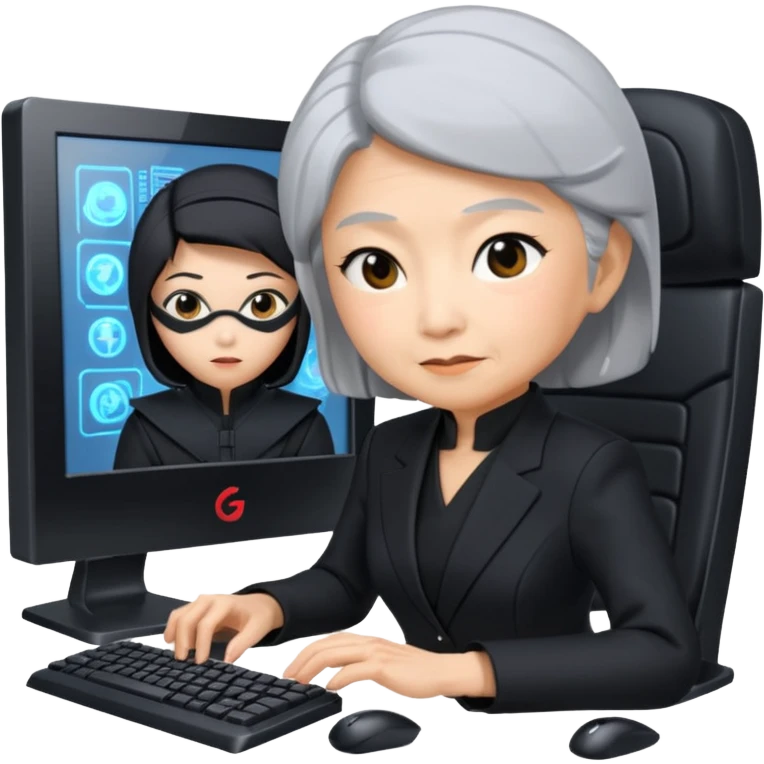 grandmother ninja working in GenAI emoji