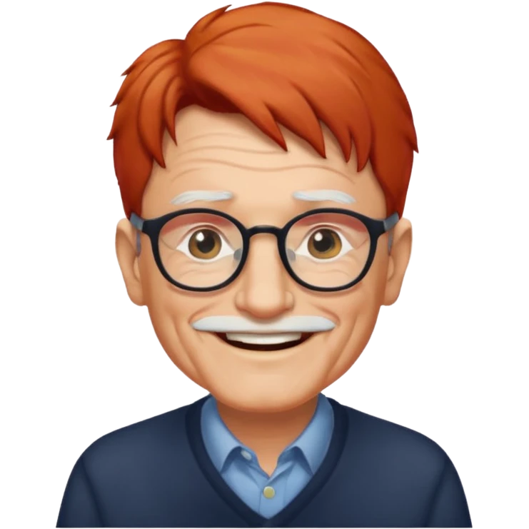 red-haired old man wearing glasses emoji