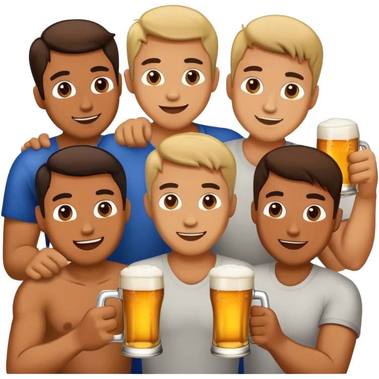 drinking beer with buddies emoji