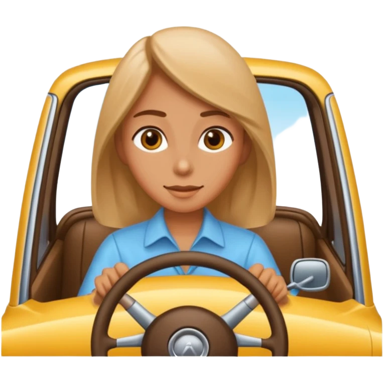 Almond driving a car emoji