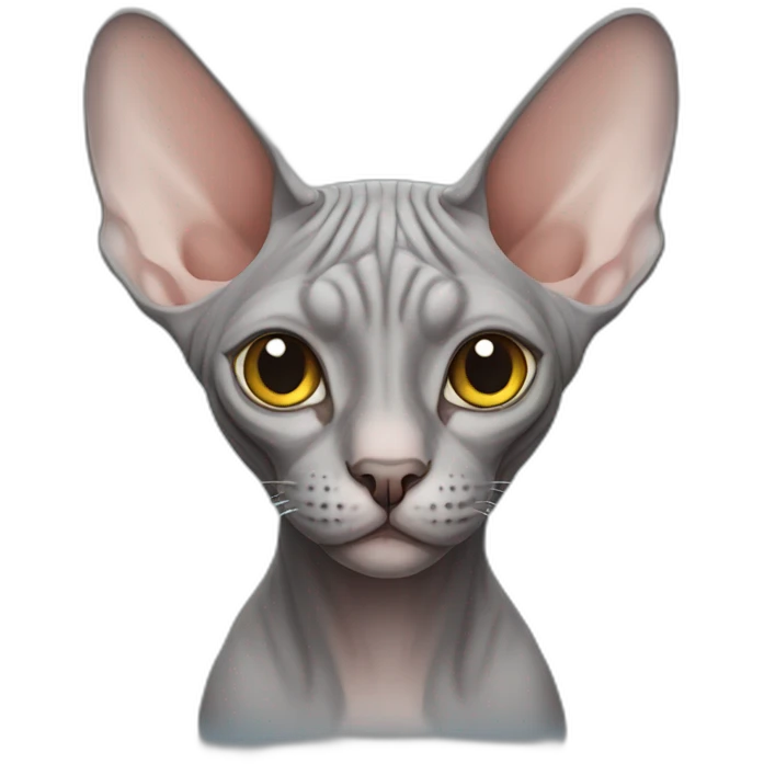 grey sphynx cat emoji