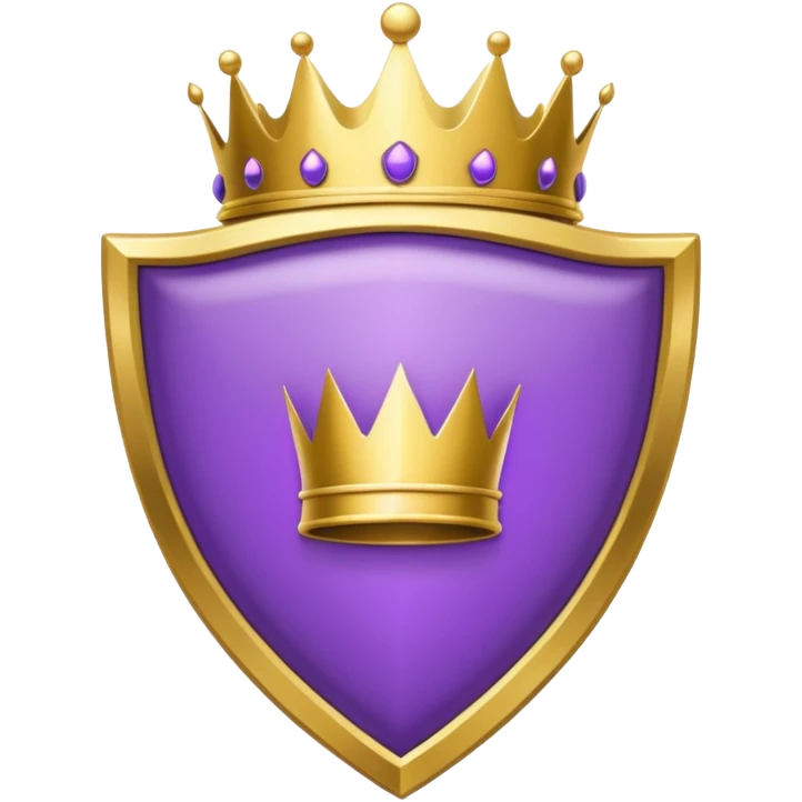 Purple shield with crown icon emoji