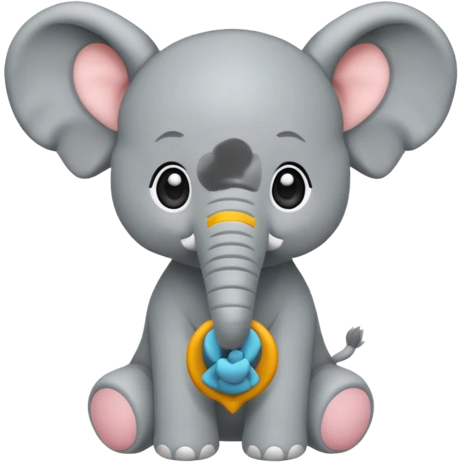 Chibi style Plush elephant emoji