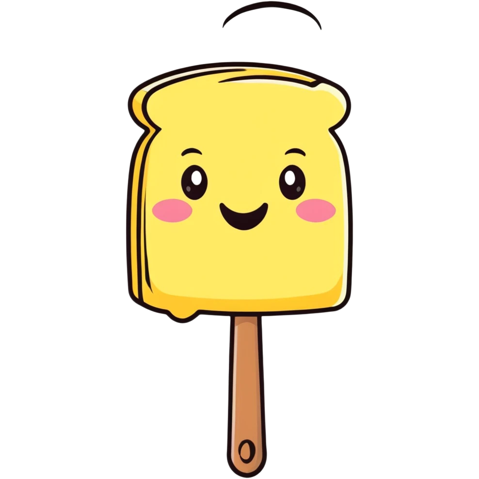 cute butter stick with a happy face emoji