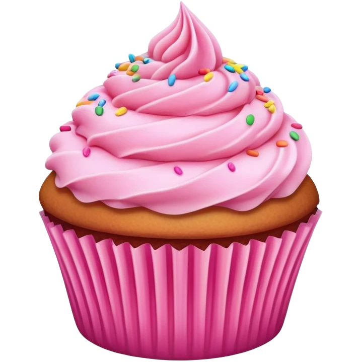 Cupcake with pink icing emoji