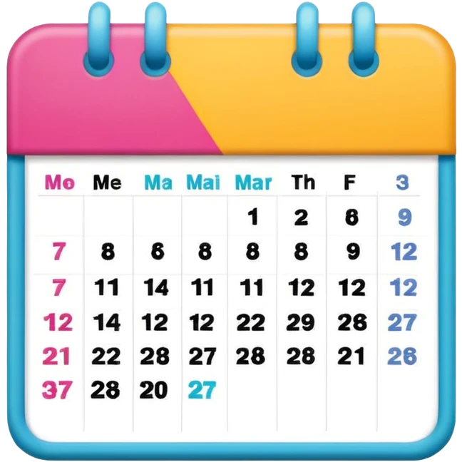 colored calendar 1 month without numbers emoji