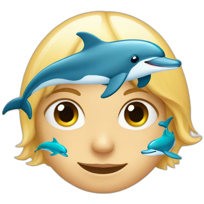 a face with dolphins in its eyes emoji