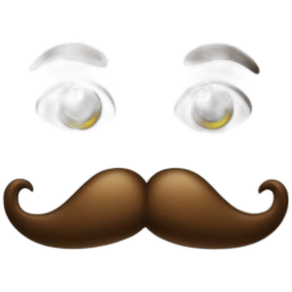 Moustache ressemblant à un petit carré emoji